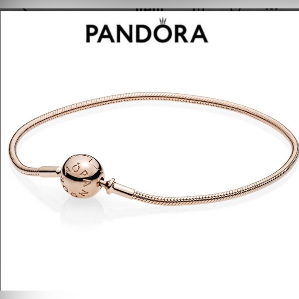 New Authentic Pandora Essence Rose Gold Smooth Bracelet 586000-19